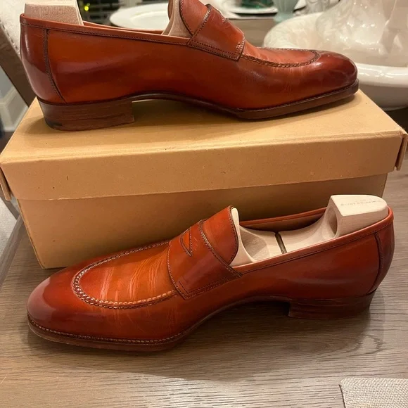 Men’s classic Penny loafer with hand stitched apron/ US SIZE 11.5